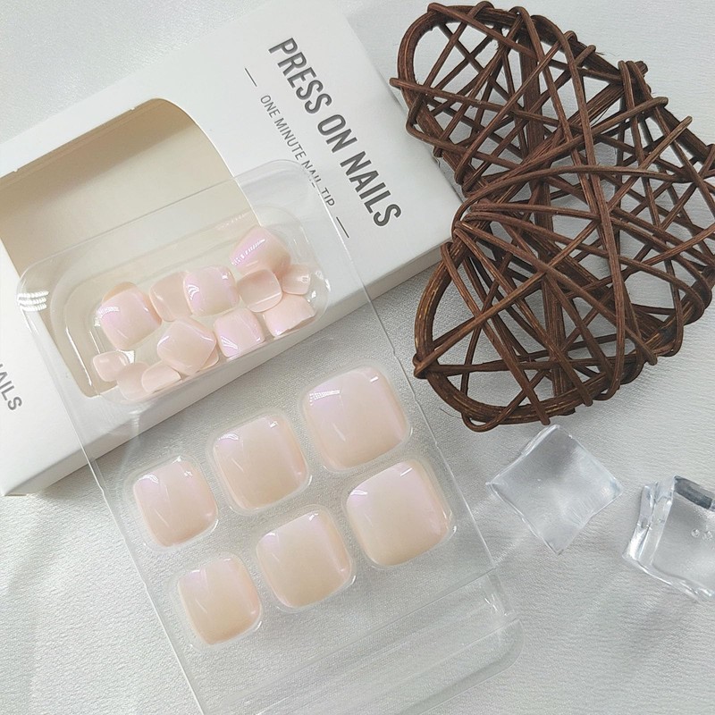 Press on Toenails Short Square Fake Toenails Solid Color Toe