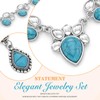EARENT Boho Teardrop Turquoise Jewelry Set Western Necklace Dangle Earrings