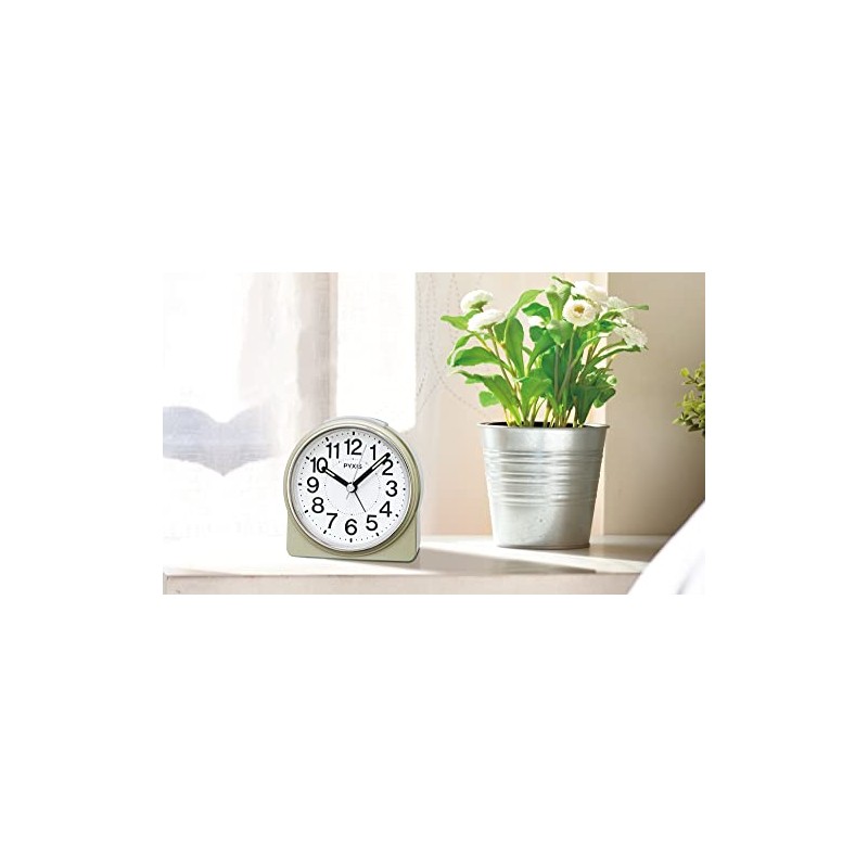 Seiko Clock Alarm Clock, Table Clock, Analog, Light Gold Pearl,