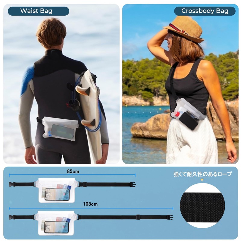 Handodo Waterproof Case, IPX8 Certified, Portable Dry Bag, Double Pack