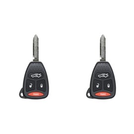 Replacement Keyless Remote Head Key Fob for Jeep Commander 2006-2007 FCC KOBDT04A 2AOKM-CYV6 Part Number 05179514AA 56038757AE 56038757AH 05179512AA Pack of 2