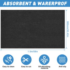 VAIAV Oil Catcher Mat, 152 x 91 cm Oil Mat Garage, Oil Collection Mat, Garage Mat, Car, Workshop Oil Mat