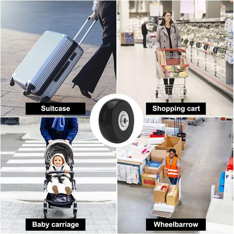 4pcs Suitcase Replacement Wheels,50mmx18mm Luggage Replacement Wheels,Luggage Suitcase Wheels Replacement