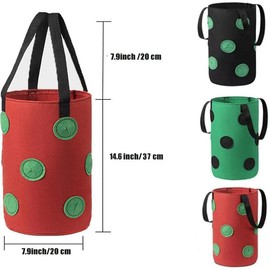 SouilGoal Upside Down Tomato Planter-3 Gallon Hanging Strawberry Planter Durable Aeration Fabric Grow Bags for Vegetables (Set of 2- Red and Green)