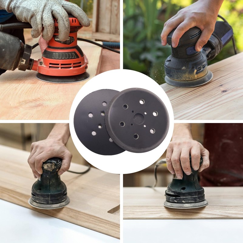 6 Inch Replacement Sander Pads, 6 Holes Hook and Loop
