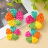 Boho Floral Raffia Earrings for Women Lightweight Flower Design Dangle
