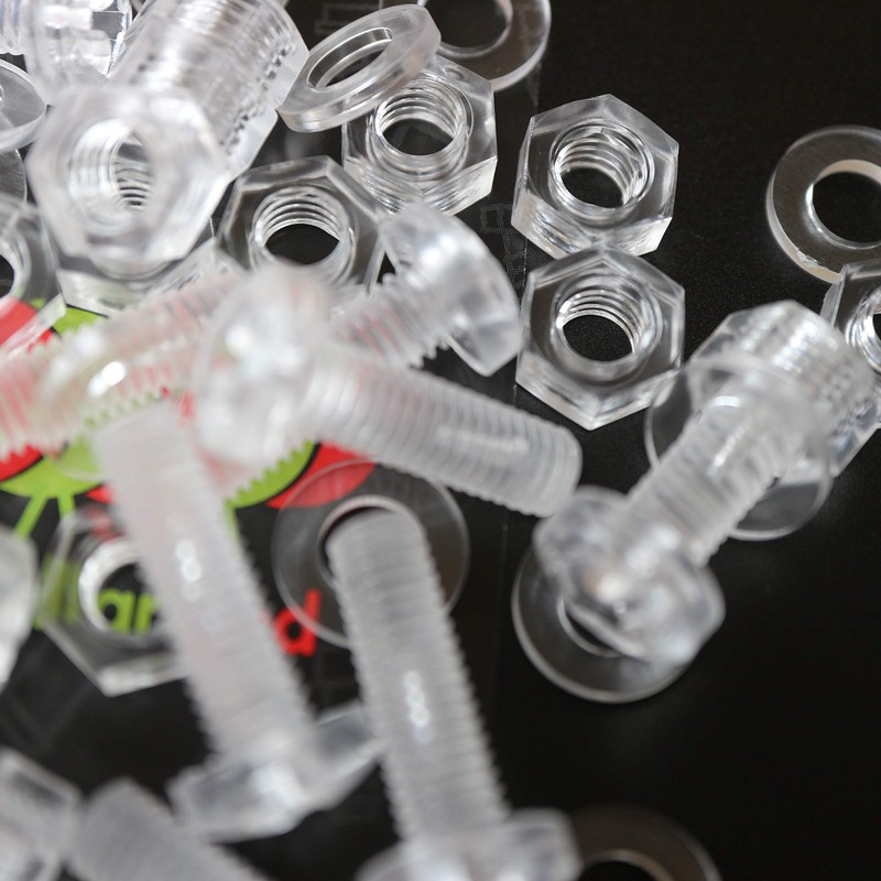 Pack of 20 Transparent Clear Plastic Acrylic M6 x 20mm