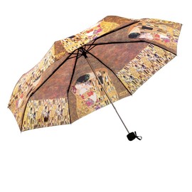 LUCKYWEATHER Mini Women's Pocket Umbrella, Klimt The Kiss Motif, Pocket Umbrellas, Small and Stable and High-Quality Workmanship, Umbrellas with UV Protection