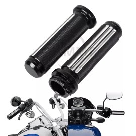 Unbranded 1'' Defiance Black Handlebar Hand Grips For Harley Electra Road Glide Softail