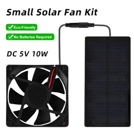 Solar Powered Fan for Outdoor Campin Small Solar Fan with Solar Panel Fan Kit 3000 RPM IP65 Waterproof - Versatile for Homes RVs Greenhouses Pets