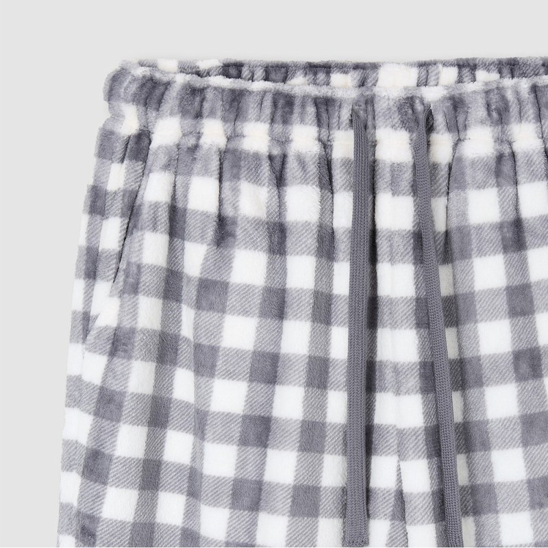 Jaju [JAJU/자주] 여 극세사 패턴 파자마 팬츠_라이트 그레이 [JAJU] Women's