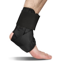 Kennerly Ankle Brace for Women and Men, Support for Sprained Ankle, Achilles Tendonitis, Injury Recovery, Lace-Up Design for Running, Basketball, Gym, Stabilizing Ankle Straps Included (Small)