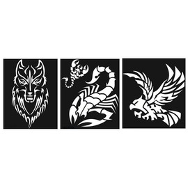 3 Sheets Eagle Wolf Scorpion Tattoo Stencil Tattoo Template