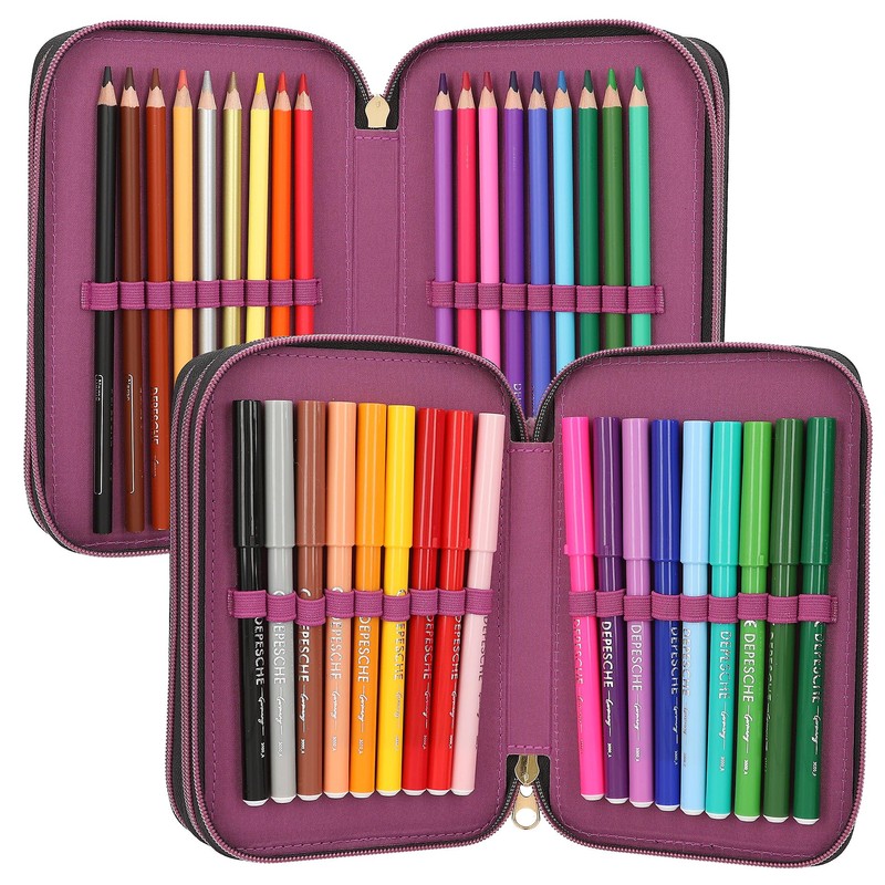 Depesche 13017 TOPModel Rebel Kitty - Filled 3-Compartment Pencil Case