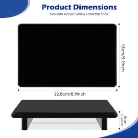 Novacrylion 2-Pack Black Bathroom Decor Tray for Counter- Elevated Bathroom & Kitchen Organizer | Multi-Purpose Vanity Tray for Soap,Sink, Plants, Candles | Space-Saving (Black-9x5.9 x1.5 in)