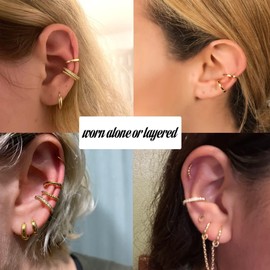 Ear Cuffs Non Piercing Dainty Gold Ear Cuff Earrings for Women Trendy Stuff Non Pierced Clip on Cartilage Earring Set Stacks Jewelry Stocking Stuffers Christmas Gifts