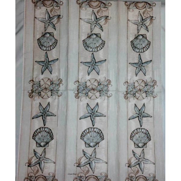 STARFISH & SHELLS IN MUTED COLORS 2 Individual Paper TOWELETTE
