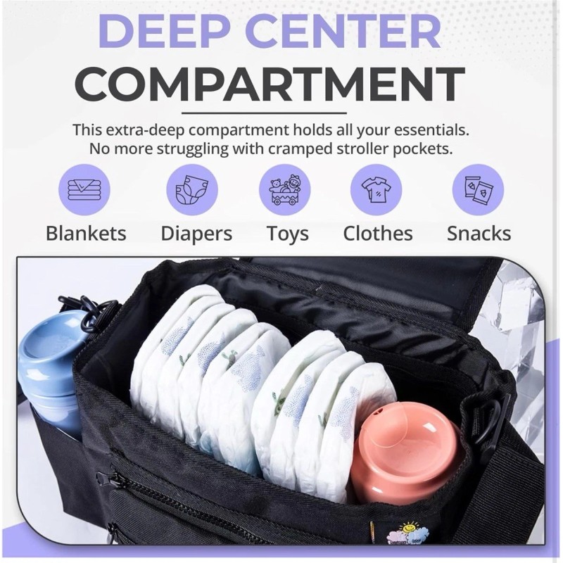 Renaissance Baby Stroller Organizer Cup Holders Universal Non Slip Straps