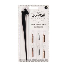 Speed Ball Oblique Set with 6 Nib and Oblique Elbow Pen Barrel Speed Ball Art Oblique Dip Pen