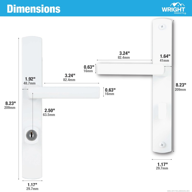Wright Products - Serenade Mortise Keyed Lever Mount Latch with