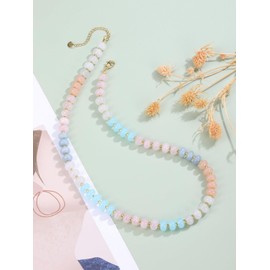 JSDDE Colorful Beaded Necklace for Women Girls Crystal Summer Beach Necklaces Bohemian Gemstone Necklace Jewelry Birthday Gifts #1