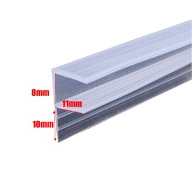 WMLBK F Shape Bath Shower Screen Seal Strip Soft Rubber Shower Door Seal Strip 2 Metres Long Shower Seals Fits 6-10mm Glass for Curved and Vertical Screens or Doors (F-8MM) (0552)