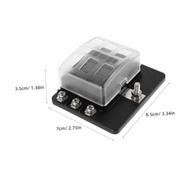 Mikinona 1 Sets LED Fuse Block with Indicator Sticker Labels Waterproof Automotive Fuse Holder 6 Way Blade Fuse Box with Bolt Connect Terminals for Car Rv Marine