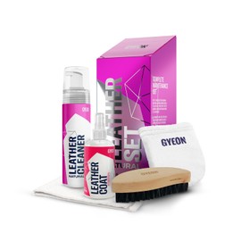 GYEON quartz Cloth Q²M LeatherSet Natural - All in One Car Leather Cleaner and Coating Kit - Clean and Protect Your Cars Leather Interior and Seats - Automotive Leather Protection