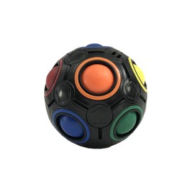 Rubik's Cube Rainbow Ball Color Matching Puzzle, Fun Addictive Educational Toy Gift for Adults & 4+ Kids, Develop Hands-On, Memory, Critical Thinking & Problem Solving Skills (Black)