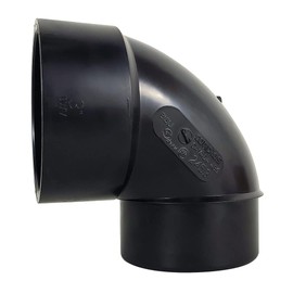 ICON 14842 Fitting, ABS, 90` Elbow, Short Street, 3", Spigot-Hub