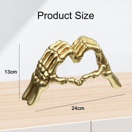 Suerhatcon Heart Gesture Sculpture Decoration, Gold Hand Gestures Statue Decoration Modern Abstract Art Ornaments for Living Room Office Table Top Bookshelf