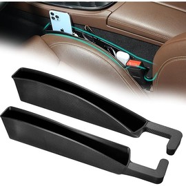 2Pacs Car Seat Gap Filler Multifunctional Cars Gap Fillers Storage Car Seat Gap Storage Box Between Seat and Console (Black)