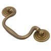 Antiqued Cast Brass Swan Neck Drawer Bail Pull | Centers:
