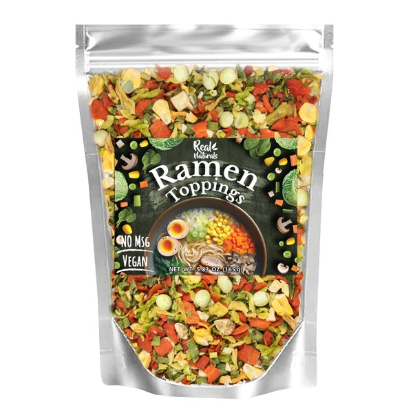 Dried ramen toppings. Dehydrated vegetables for ramen topper include Cabbage,