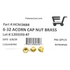 6-32 Acorn Cap Nuts Solid Brass (25 Pieces)