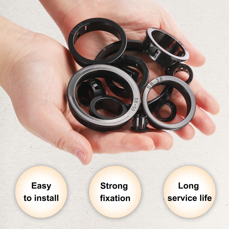 PATIKIL 48pcs Wire Grommet, 13.7mm Mounting Dia Plastic Grommets Cable