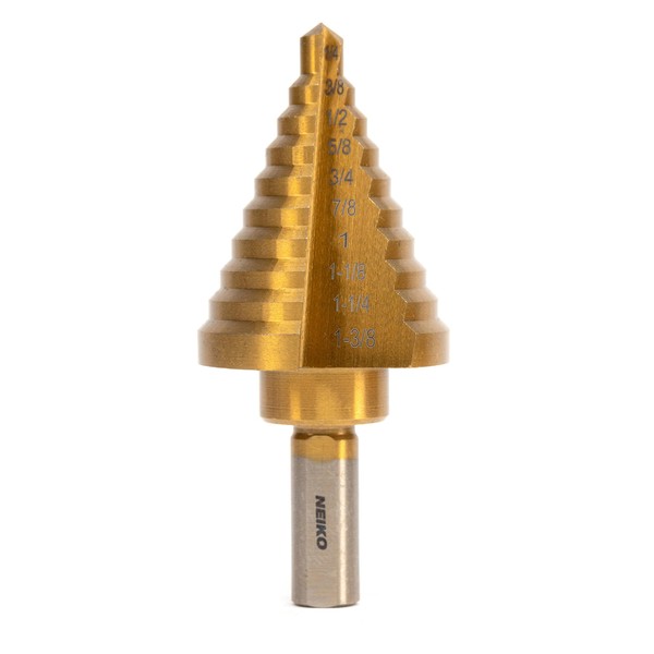 NEIKO 10194A Titanium Step Drill Bit, High-Speed Alloy-Steel Bit, Hole