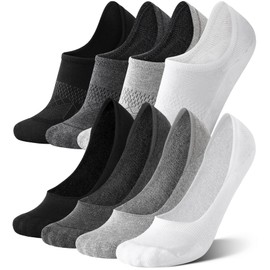 FITRELL No Show Socks Womens - Athletic Cushioned Low Cut Ankle Socks Invisible Non-slip Liner, 8 Pairs Ankle & Low Clasic, Medium