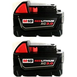 Milwaukee 48-11-1828 3.0 AH Batteries M18 XC Red Lithium 18 Volt (2 Pack)
