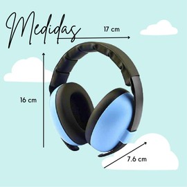 SAYCHEESE Protección Auditiva para Bebés - Orejeras Aislantes Antiruido para Bebés/Niños, Cascos con Reducción de Ruido hasta 30 db pasivo y Ajuste Cómodo en Oídos, Earmuffs Fácil Colocación (Azul)