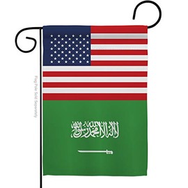 Nationality Saudi Arabia US Friendship Garden Flag Regional Nation International World Country Particular Area Small Decorative Gift Yard House Banner Made in USA 13 X 18.5