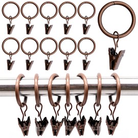 40 Pack Curtain Rings with Clips, Heavy Duty Drapery Clip, Antique Clips Curtain Hooks for Home Decorative, Rustproof Vintage Fits up to Drapery Rod