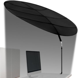 Juexica 2 Pcs 51'' Adjustable Office Cubicle and Desk Shade, Large Portable Cubicle Light Shade with Clamp, Foldable Rotatable Canopy Blocks Light or Disturbance for Working Accessories, Black