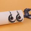 Goth Black Moon Earrings for Women,Gothic Black Red Purple Crystal
