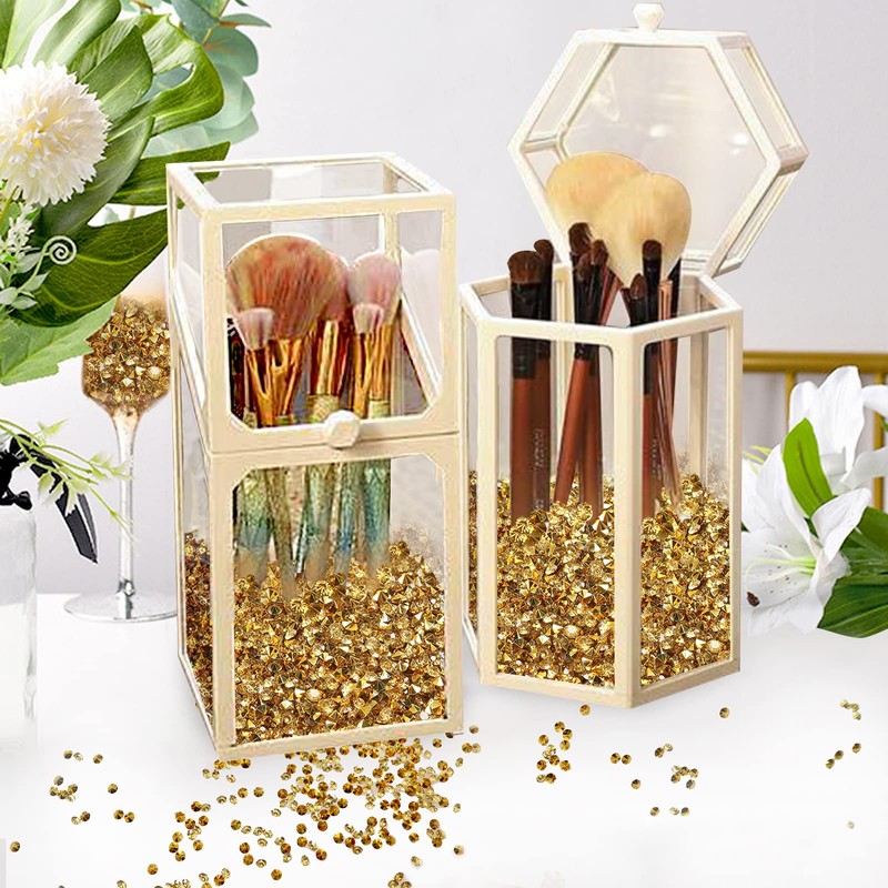 TOAOB 12000pcs Gold Tone Table Scatter Crystals Acrylic Diamonds Rhinestones