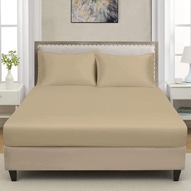 Extra Deep Luxuary Fitted Sheet 25cm Mattress Sheets 50% Cotton 50% Polyester By JRI® (Single, Mocha)