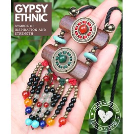 DREMINOVA African Tribal Bohemian Necklace Ethnic Native Boho Pendant Hawaii Statetment Trendy Women’s Jewelry (Gypsy Ethnic)