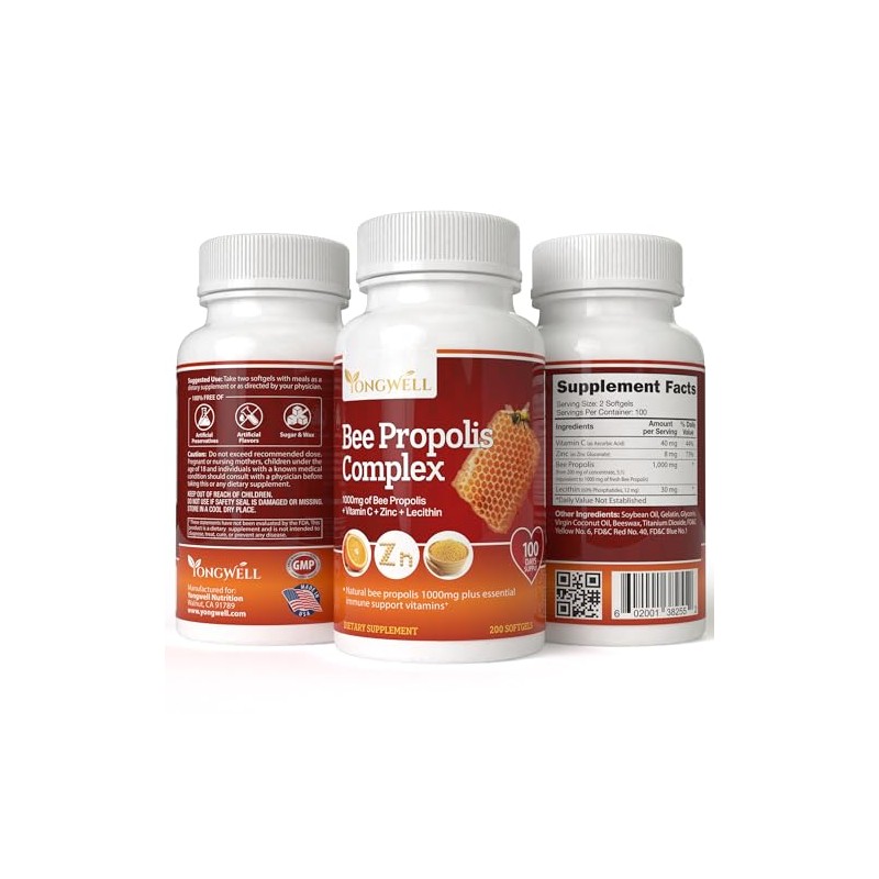 YongWell Super Bee Propolis Complex High Concentrate Propolis (200 Capsules)