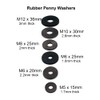 6x Rubber Penny Washers M5, 5.4mm Inner Diameter x 15mm