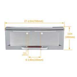 HECASA Rear License Plate Frame Compatible with 2003-2005 Hummer H2 License Plate Bezel Cover Trim Molding Chrome ABS Plastic 3Pcs